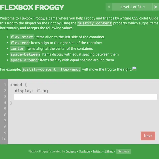 Flexbox Froggy